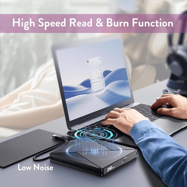 Thumbnail 3 de External CD DVD Drive USB 3.0 Type-C Slim Portable 📀