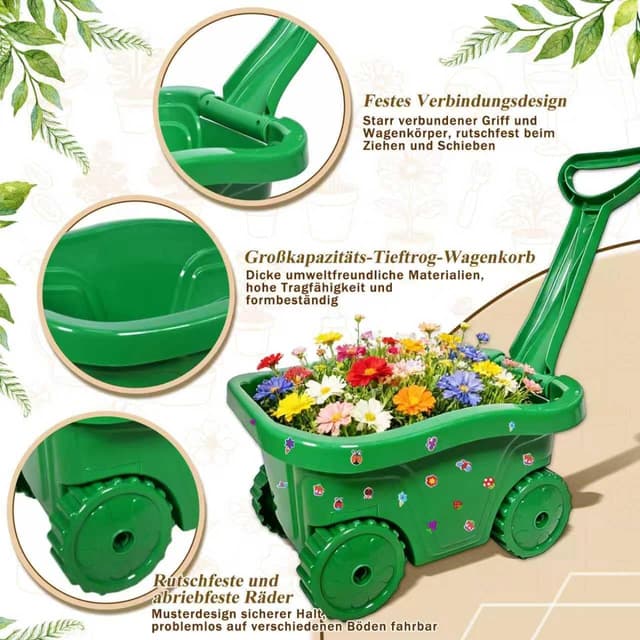 Thumbnail 6 de HILKKET Kinderschubkarre Gartenwerkzeug Set 13-teilig