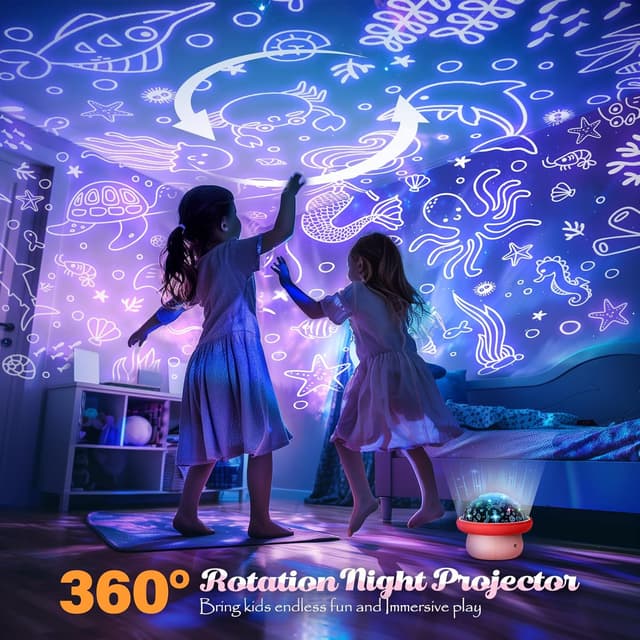 Detalle 2 de Veilleuse projecteur Licorne 4 en 1 pour enfants