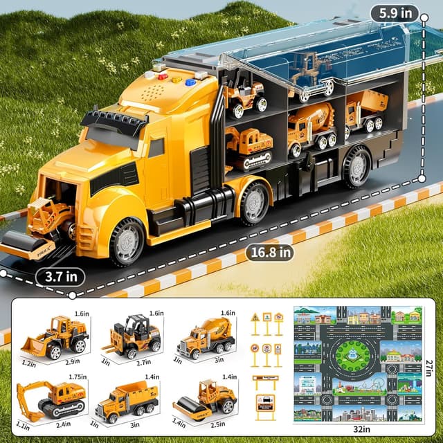 Thumbnail 5 de NIPLOOOW Construction Trucks Toy Set for Ages 3–9 🚚