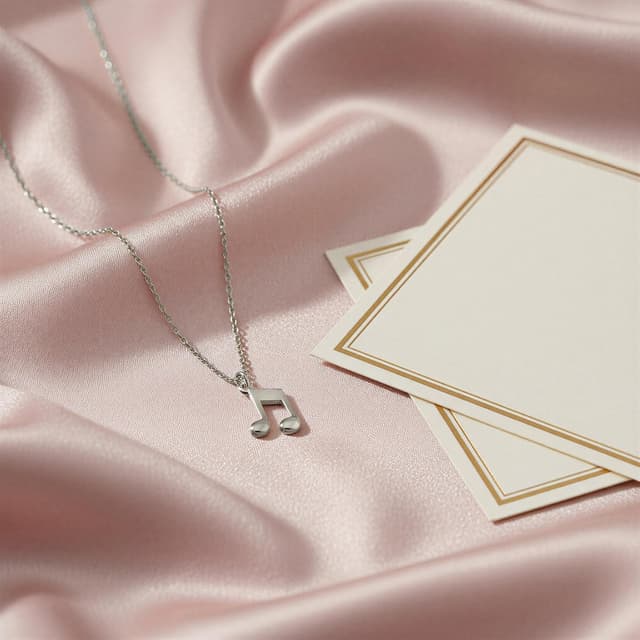 Thumbnail 4 de 925-Silber Damen-Halskette Musiknoten 42-45 cm