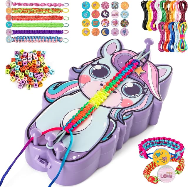 Detalle de AONTESS Friendship Bracelet Making Kit (Purple) – DIY craft set for girls aged 8–12