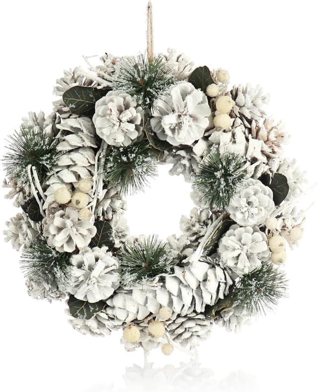 Imagen de COM-FOUR Couronne de Porte Blanche 30 cm 🎄 en OfertitasTOP