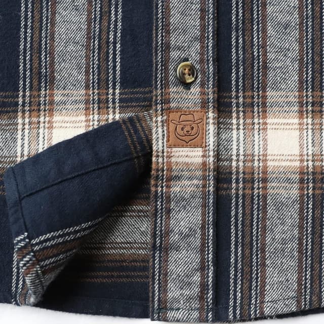 Detalle de Dubinik Flanellhemd Herren kariert mit Brusttasche, Langarm und Button-Down-Kragen
