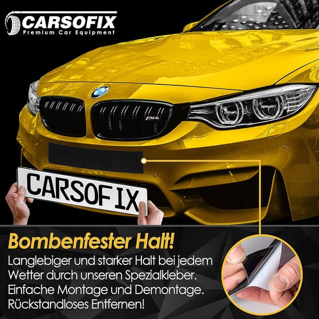 Thumbnail 4 de CARSOFIX Kennzeichenhalter Rahmenlos mit Klett