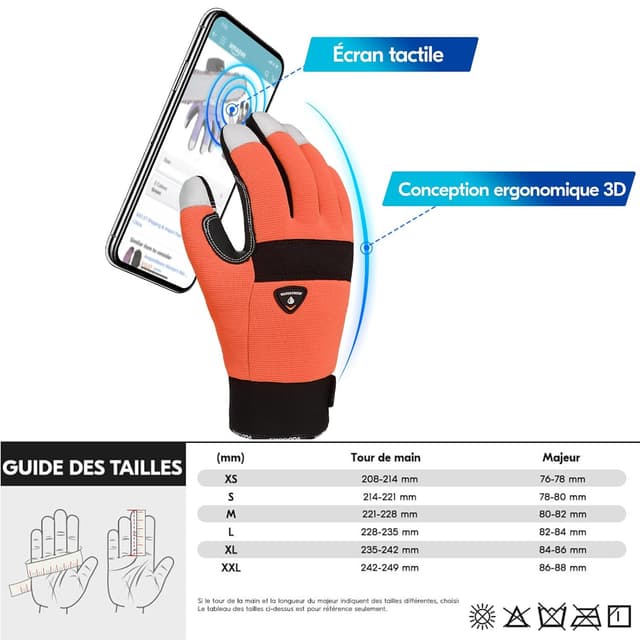 Thumbnail 5 de Vgo... 1 paire gants pour tronçonneuse 0℃