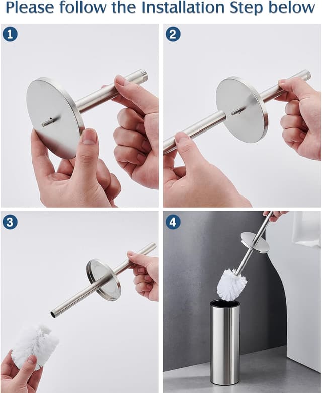 Thumbnail 6 de FIISAYL Toilet Brush and Holder Set Stainless Steel