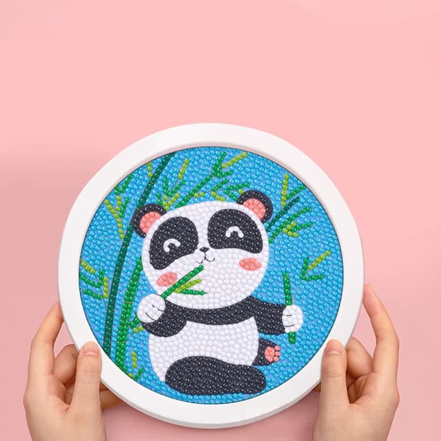 Detalle 2 de FAYAHAR Diamond Painting Kinder mit Rahmen (5D, Cartoon, 16,5 x 16,5 cm) – Stil A