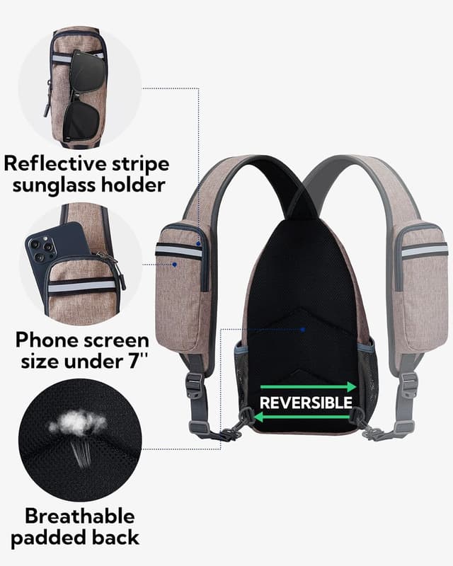 Detalle de WATERFLY Sling Rucksack / Sling Bag – verstellbarer Umhänge-Rucksackgurt für Wandern und Alltag