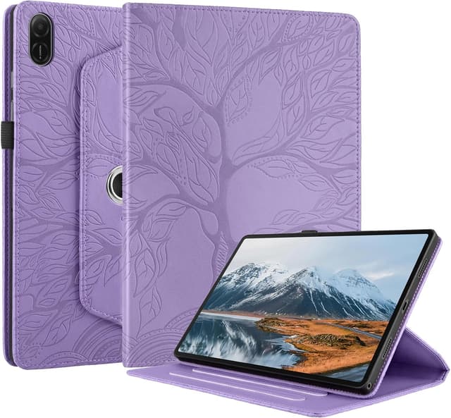 Detalle de TEDTIKJT Hülle für Honor Pad V9 11,5 (2024) – PU-Leder Flip Cover mit 360°-Ständer, Violett