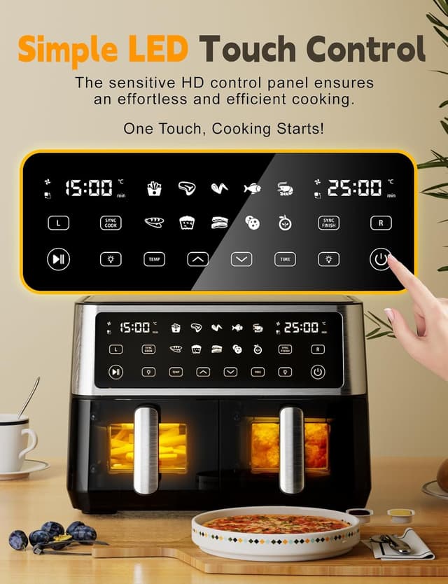 Detalle 2 de 10L Dual Air Fryer with Sync Cook
