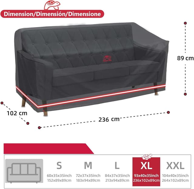 Detalle de Turtle Life Sofabezug Garten 236 x 102 x 89 cm