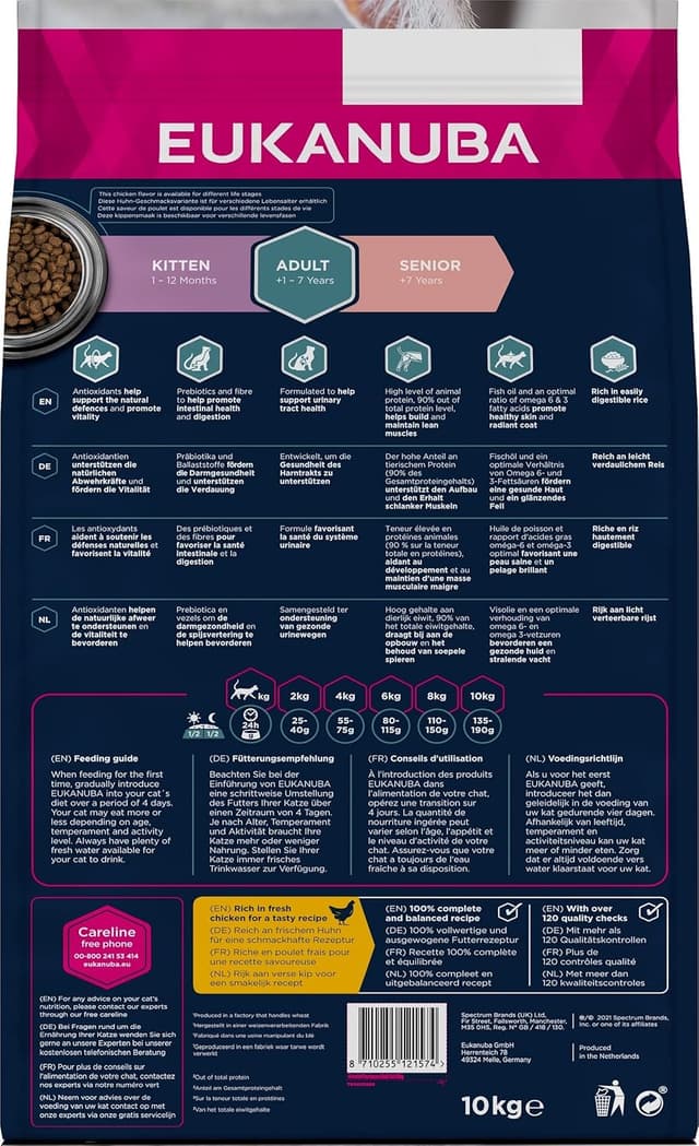 Detalle 2 de Eukanuba Alimento seco para gatos adultos 10 kg 🐱