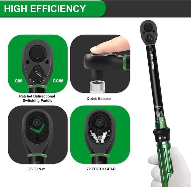 Thumbnail 4 de Uharbour Torque Wrench 3/8 5–60 Nm