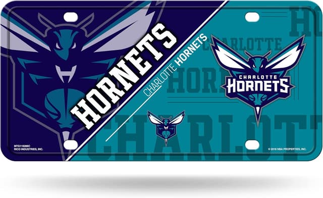 Detalle de Rico Industries NBA Basketball Metal Auto Tag (6" x 12") — License Plate Attachment for Truck/Car/SUV