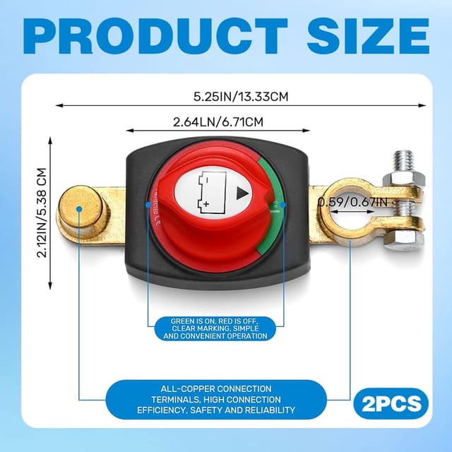 Detalle 2 de Batteriehauptschalter 12V-48V 275A