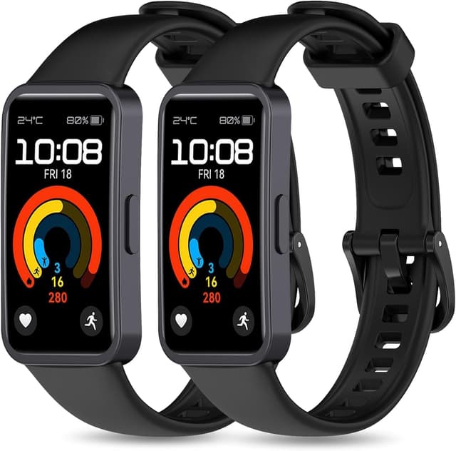 Detalle de Xisair 2-Pack Silicone Replacement Bands for Huawei Band 8/9/10 (Sport Strap)