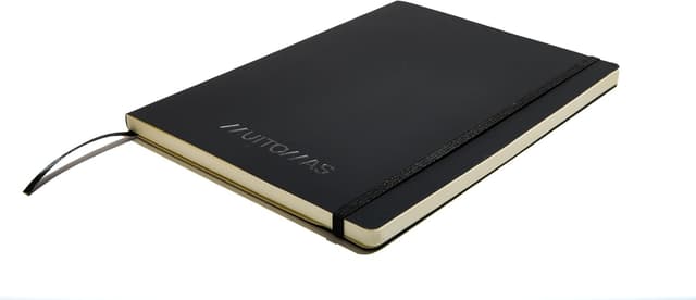 Detalle 2 de Muitomas Block Notes Large 19x25 cm nero con chiusura a elastico e tasca interna