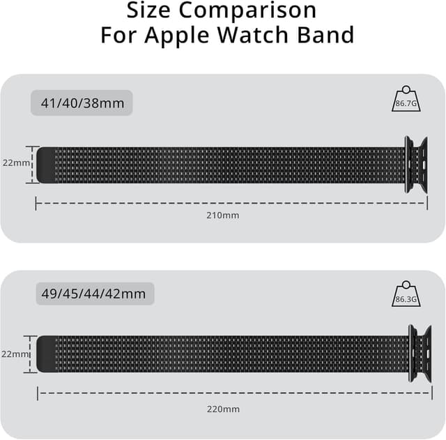Detalle de LULULOOK Milanese Loop Magnetic Clasp Stainless Steel Strap for Apple Watch (Series 1–11, Ultra models)