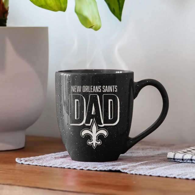 Thumbnail 1 de Rico Industries NFL Football #1 Dad 16 oz Team Color Laser Engraved Ceramic Coffee Mug