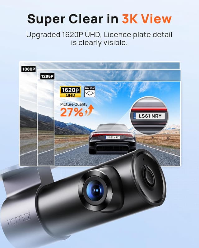 Detalle de 70mai M310 Plus 3K WiFi Mini Dash Cam with Smart Voice Control (M310 Plus)