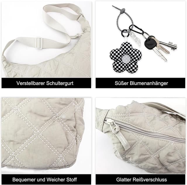 Detalle de Boshiho Stepptasche Umhängetasche 32 x 30