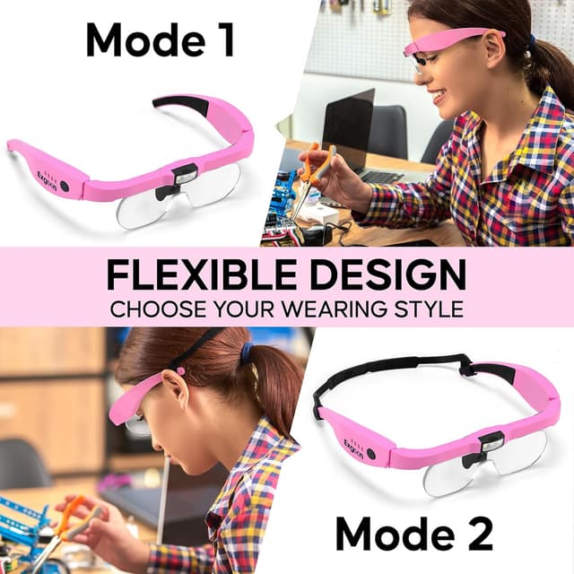 Thumbnail 3 de Exgoon Lupenbrille mit Licht 1,5–5× 🔍