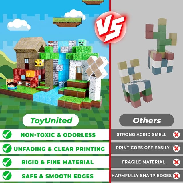 Detalle 2 de ToyUnited Magnetic Blocks 100PCS magnetic blocks set 🧩