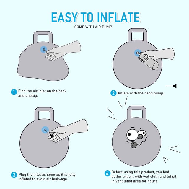 Thumbnail 6 de U&C Planet Hopper Ball 20-inch Bouncy Ball with Handle (Kids 5-9), Blue