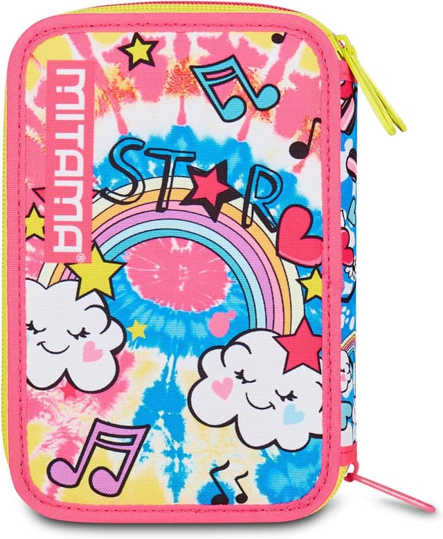 Detalle de Mitama Federmäppchen mit 3 Fächern und 47-teiligem Set für die Grundschule (mehrfarbig)