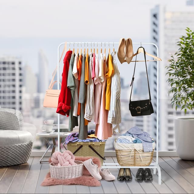 Thumbnail 5 de Metal Clothing Rack 43.5in clothes rail with shelf