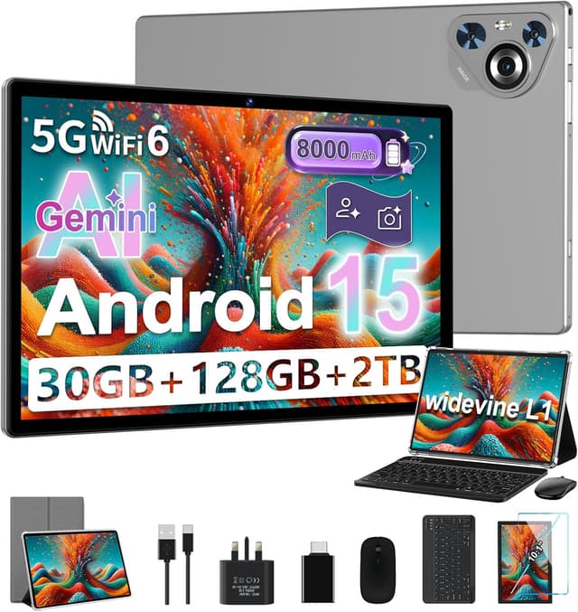 Detalle de JUSYEA Tablet 10 inch Android 15 30GB RAM