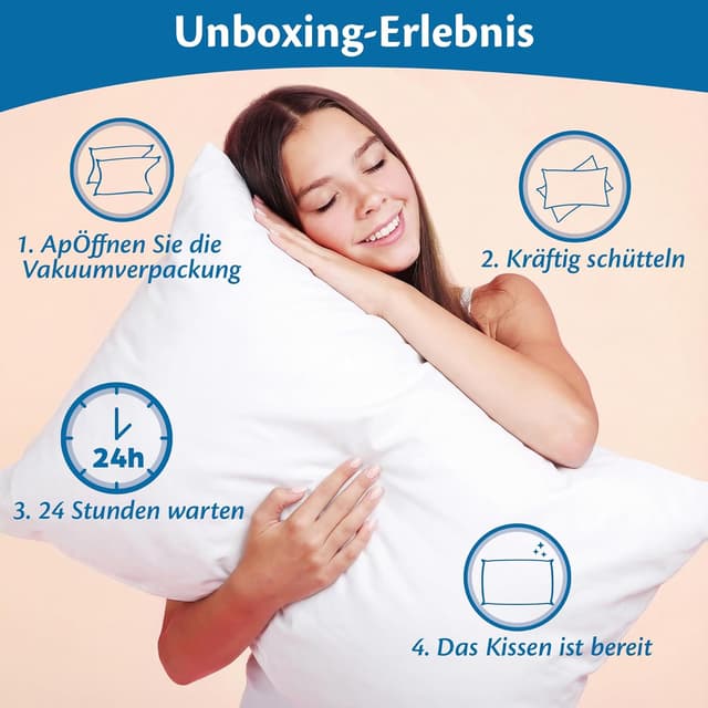 Detalle 2 de Flowen Kopfkissen 40x80 cm 2er Set