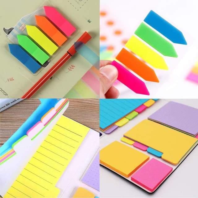 Thumbnail 5 de Lot de 500 notes autocollantes, 7 types đź—‚