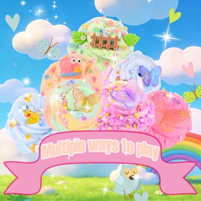 Detalle 2 de 6 Pack Cloud Pink Slime Kids – 6-colour slime kit (ages 8–12)