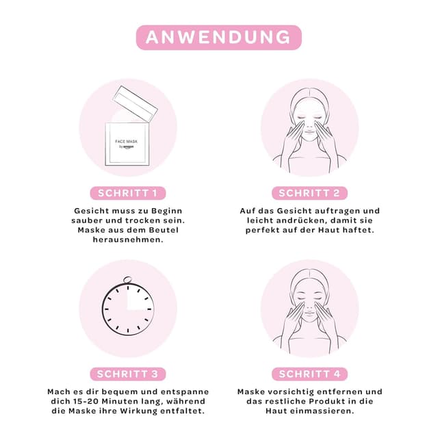 Thumbnail 3 de Amazon Rosenwasser aufpolsternde Gesichtsmaske 5er-Pack