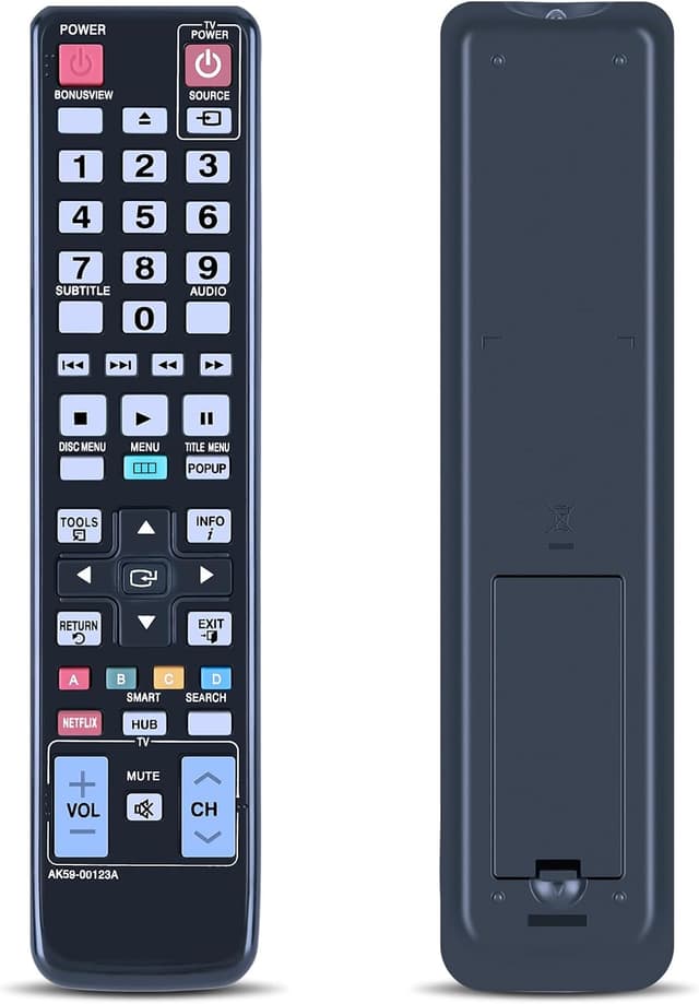 Detalle de TCNOUMT AK59-00123A replacement remote control for Samsung DVD players (BD-D5500/BdD6500 and more)