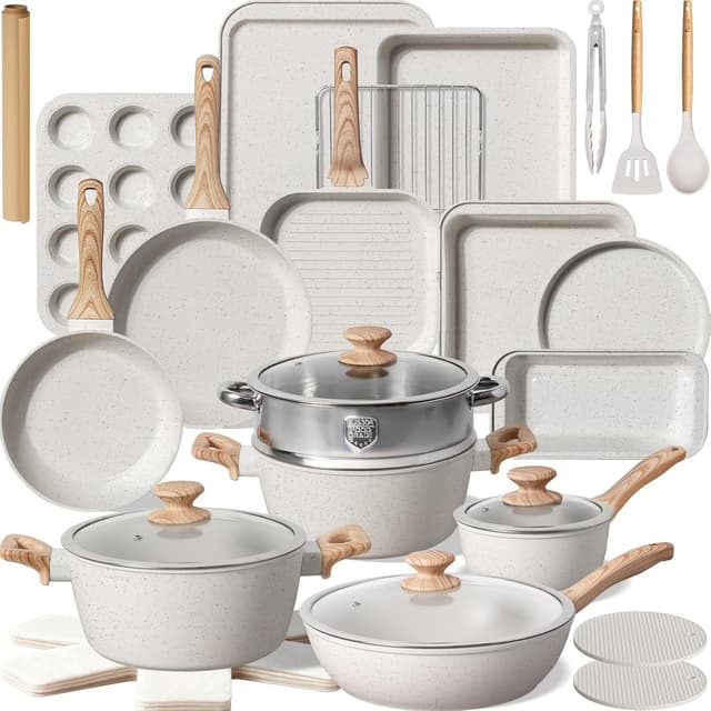 Detalle de Kikcoin 31-Piece Nonstick Pots and Pans Set