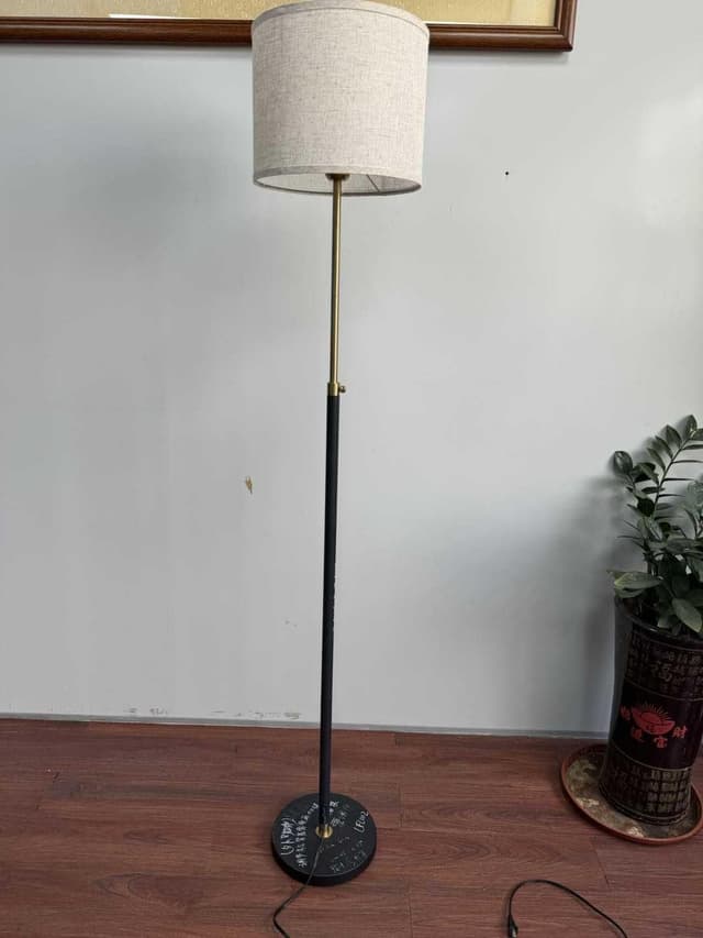 Detalle 2 de VASAGLE Lampada da terra e da lettura LFL005BD02 (altezza regolabile 140–170 cm), oro e nero con telecomando