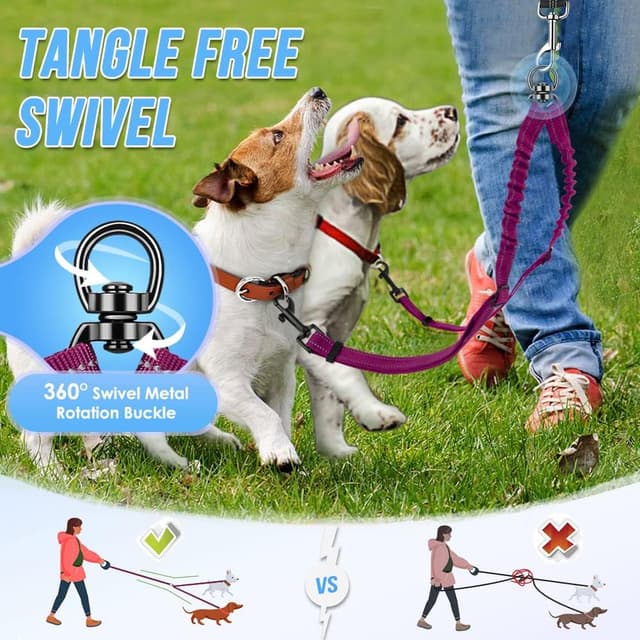 Detalle 2 de Nasjac double dog lead splitter 360° rotation