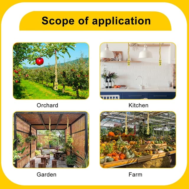 Detalle de 18PCS Fly Paper Strips (TRIITECH) Sticky Fly Ribbon Traps for Indoor & Outdoor