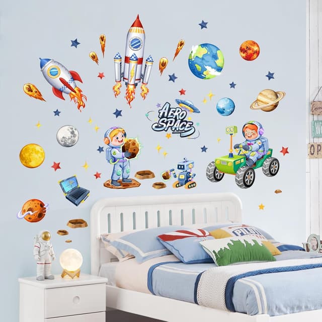 Thumbnail 1 de Supzone Outer Space Rockets Wall Stickers