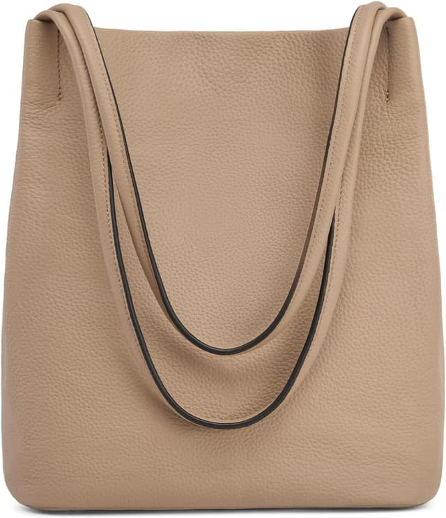 Thumbnail 6 de Kattee Damen Schultertasche aus weichem Echtleder mit magnetischem Druckknopfverschluss