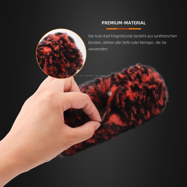 Detalle de SPTA Premium Felgenbürste 3er Set für Felgenreinigung