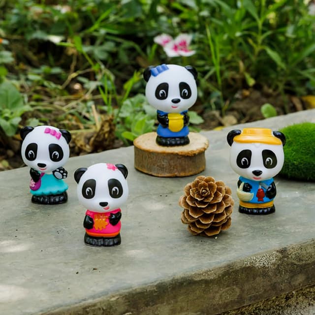 Detalle de Klorofil Panda Family 4 personnages