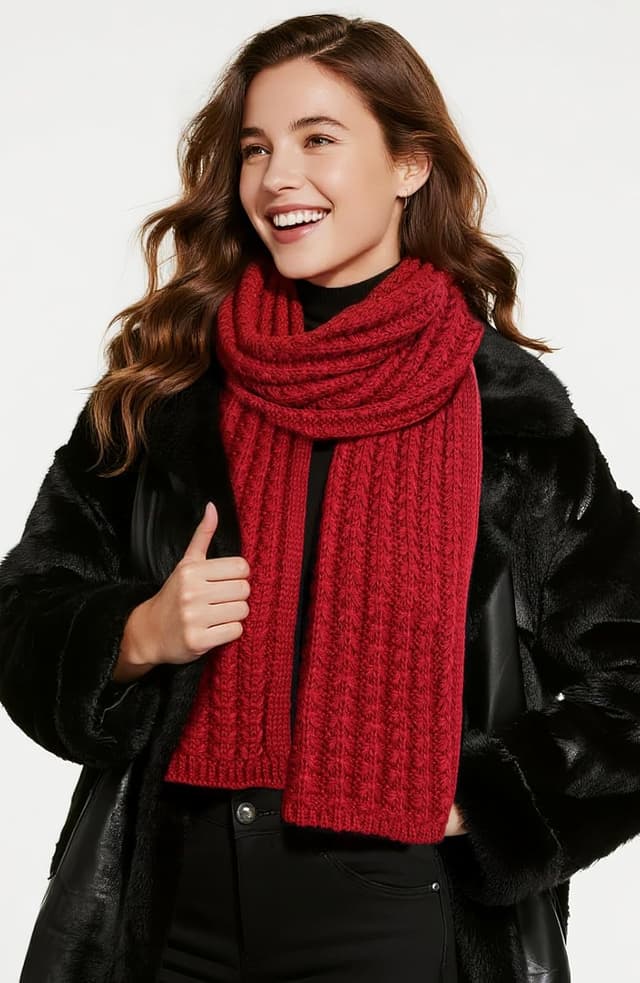 Thumbnail 5 de Tavaleu Winter Scarf for Women Cable Knit Cashmere Wool Wrap 🧣