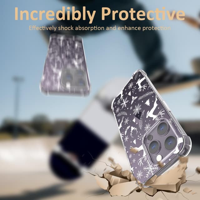 Detalle de CAROKI Clear Christmas Phone Case for iPhone 14 Pro (6.1")