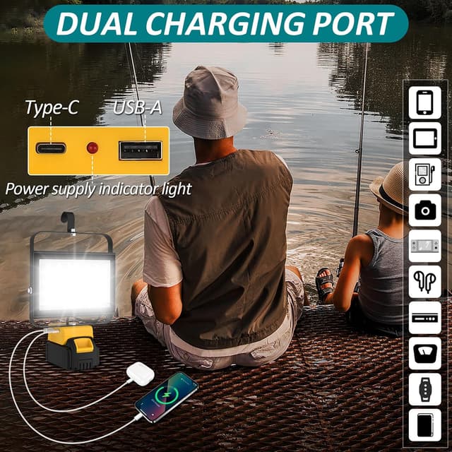 Thumbnail 4 de T-SUN Cordless 100W LED Work Light for Dewalt 18V 🔦