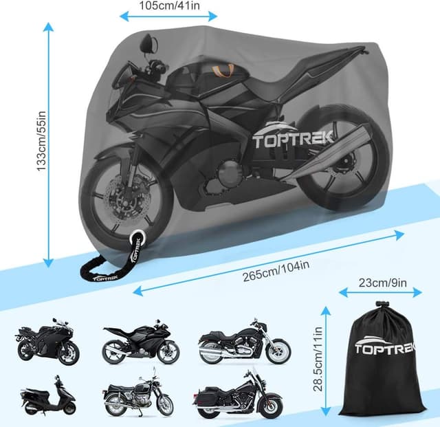 Detalle 2 de toptrek Motorradabdeckung 210D XXXL 265 x 105