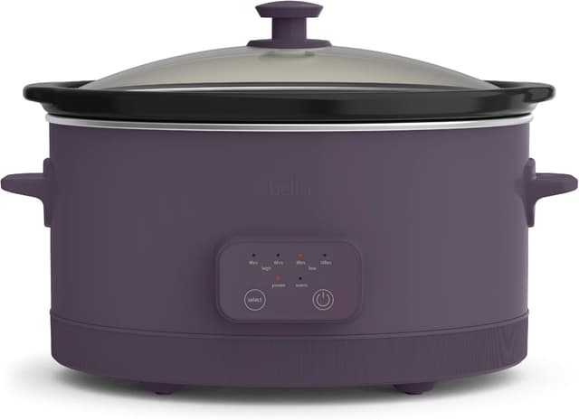 Detalle de bella 6.0 Qt Programmable Slow Cooker (Plum) with Ceramic Nonstick Stoneware Pot